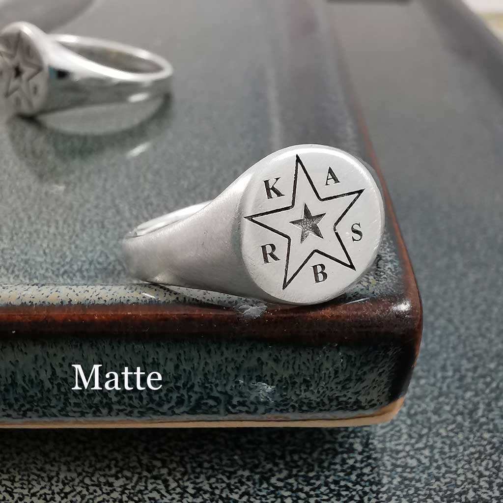 initials mens signet ring personalised star family gift for dad