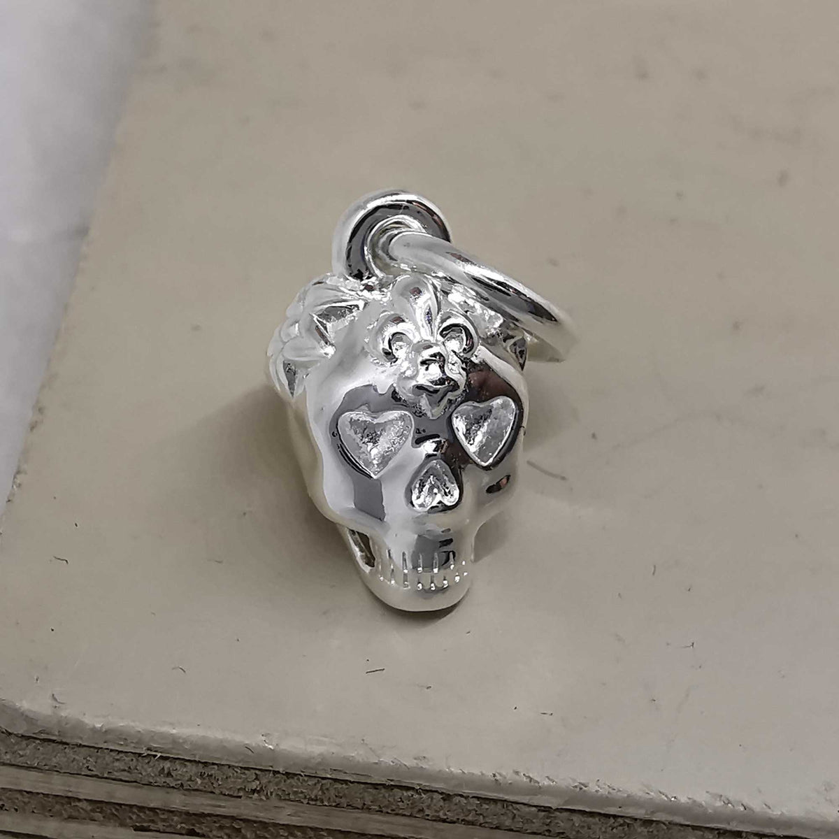 mexican day of the dead sugar skull silver charm scarlett jewellery