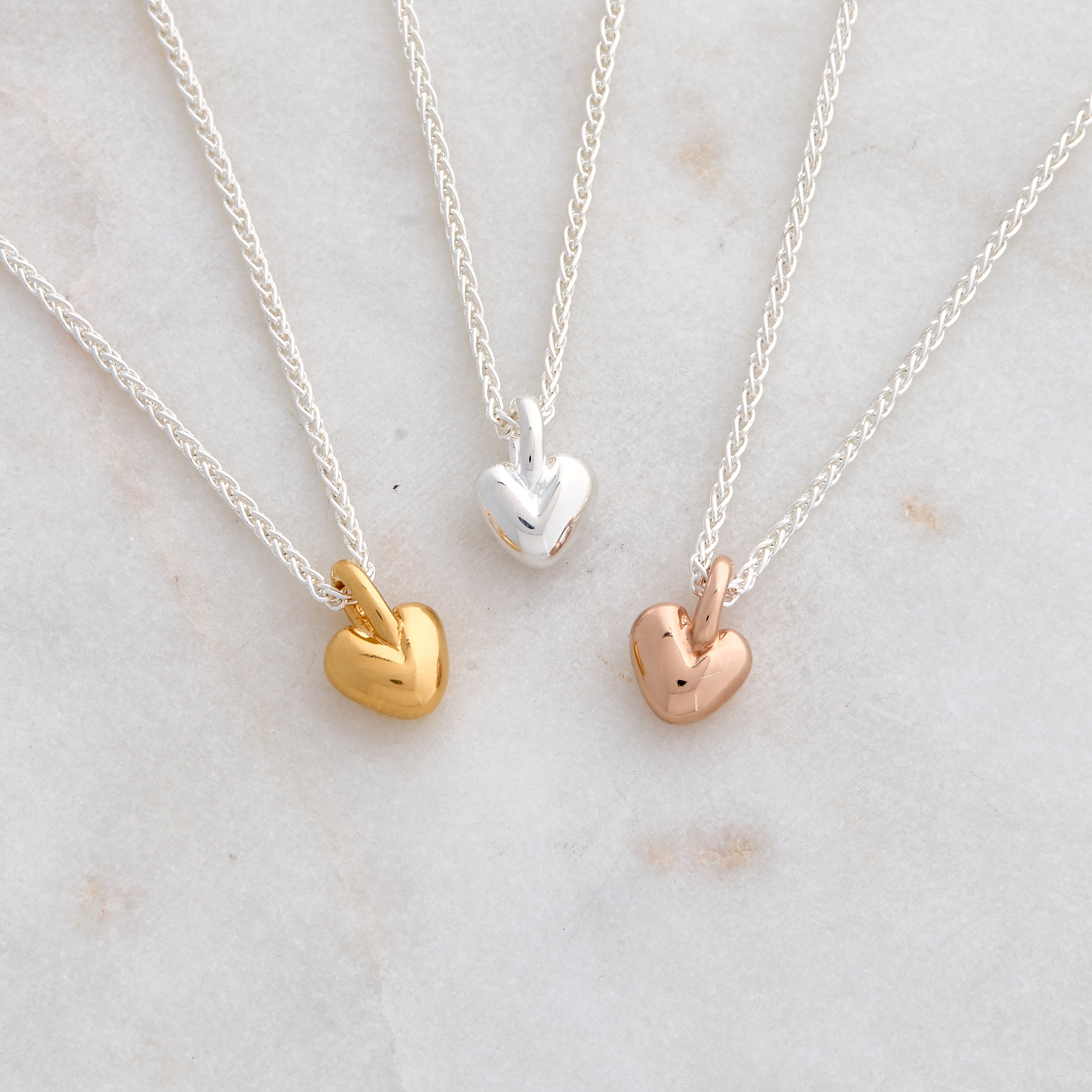 18ct gold vermeil plated silver heart pendant small sized for teenagers christmas gift