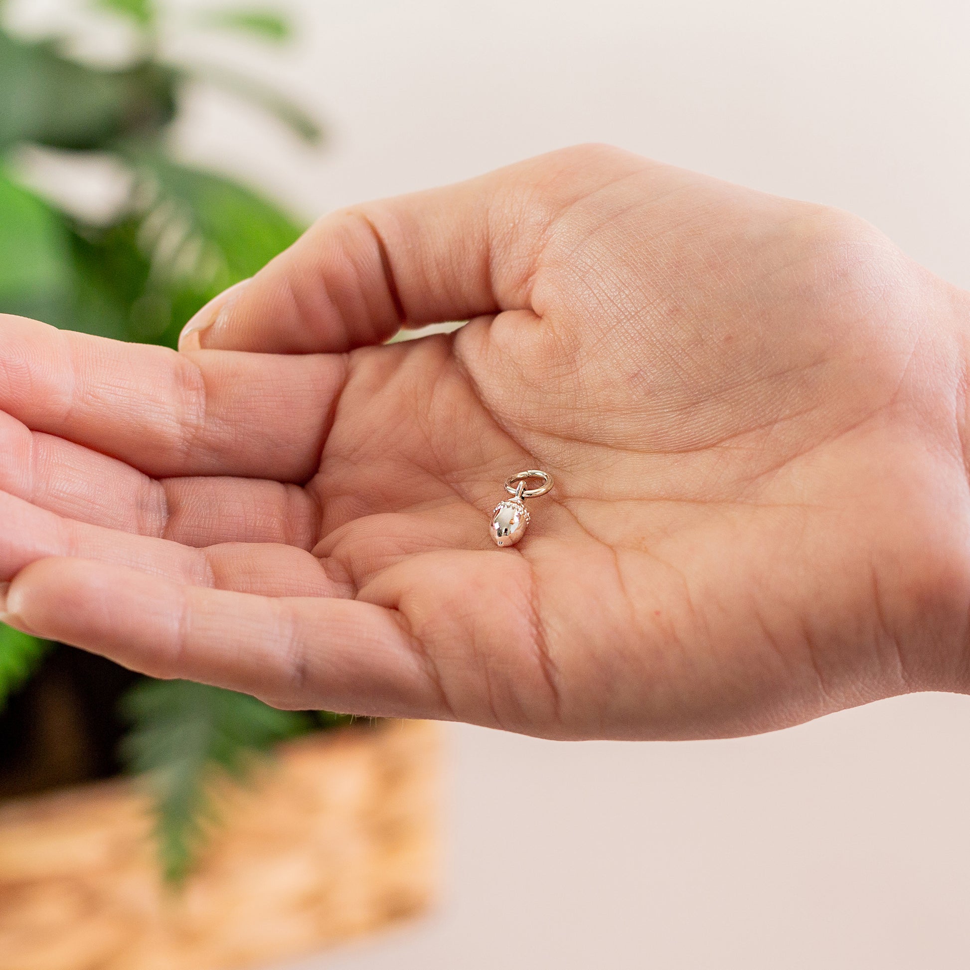 tiny silver acorn charm for bracelet or necklace
