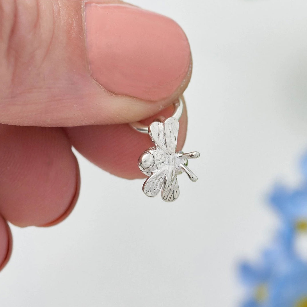 Tiny Bumble-Bee Silver Charm