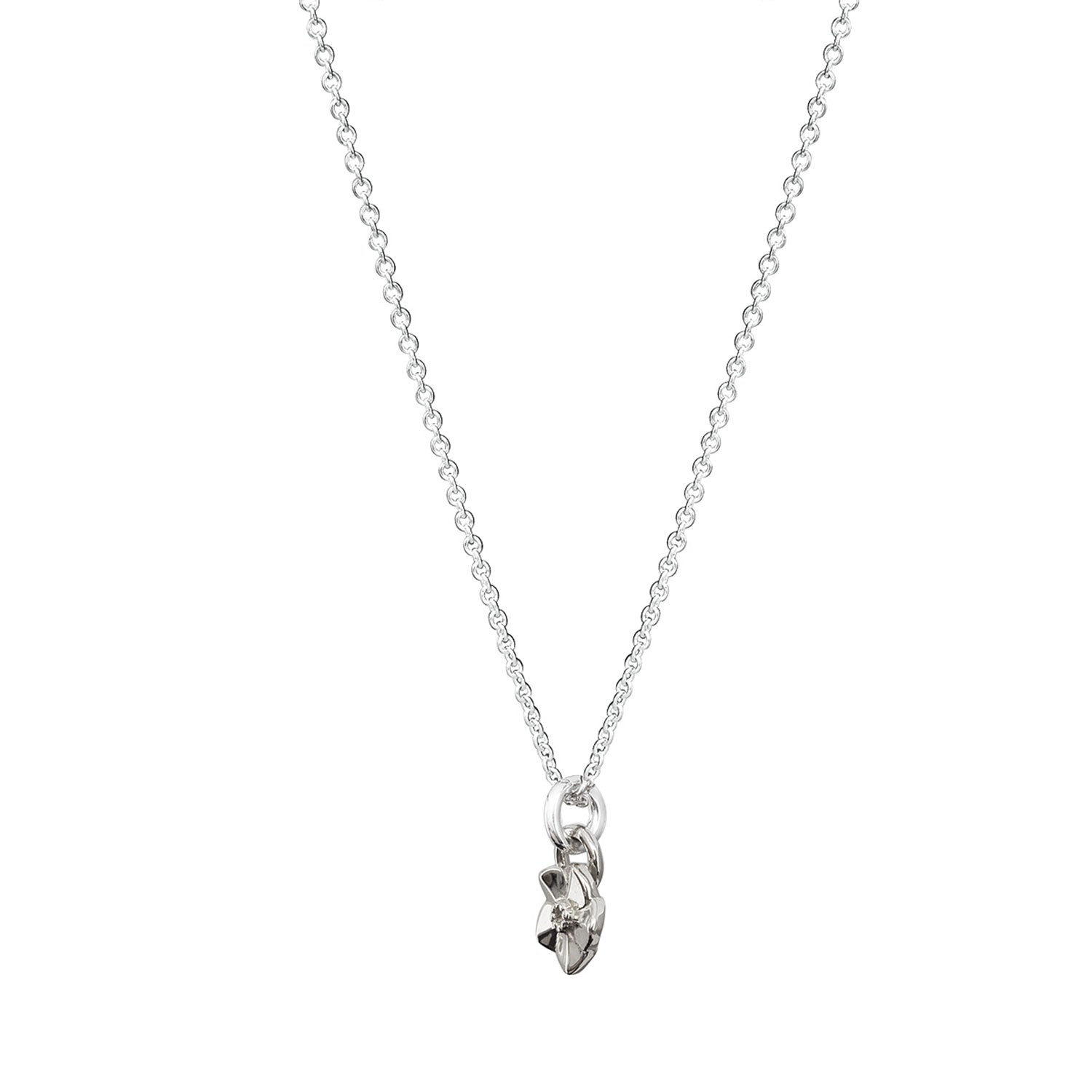 tiny silver forget me not flower necklace for flower girls and teens scarlett jewellery brighton