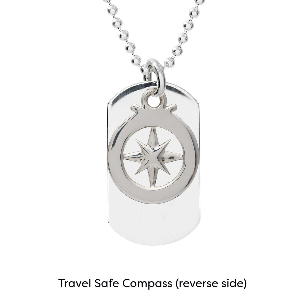 travel safe dog tag mens necklace with coordinates latitude longitude engraved pendant