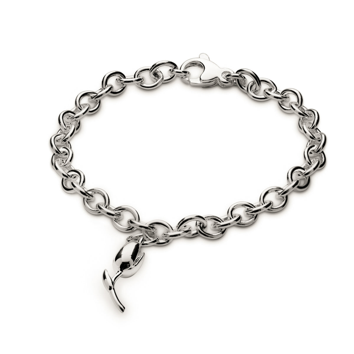 Tulip silver charm bracelet designer Scarlett Jewellery