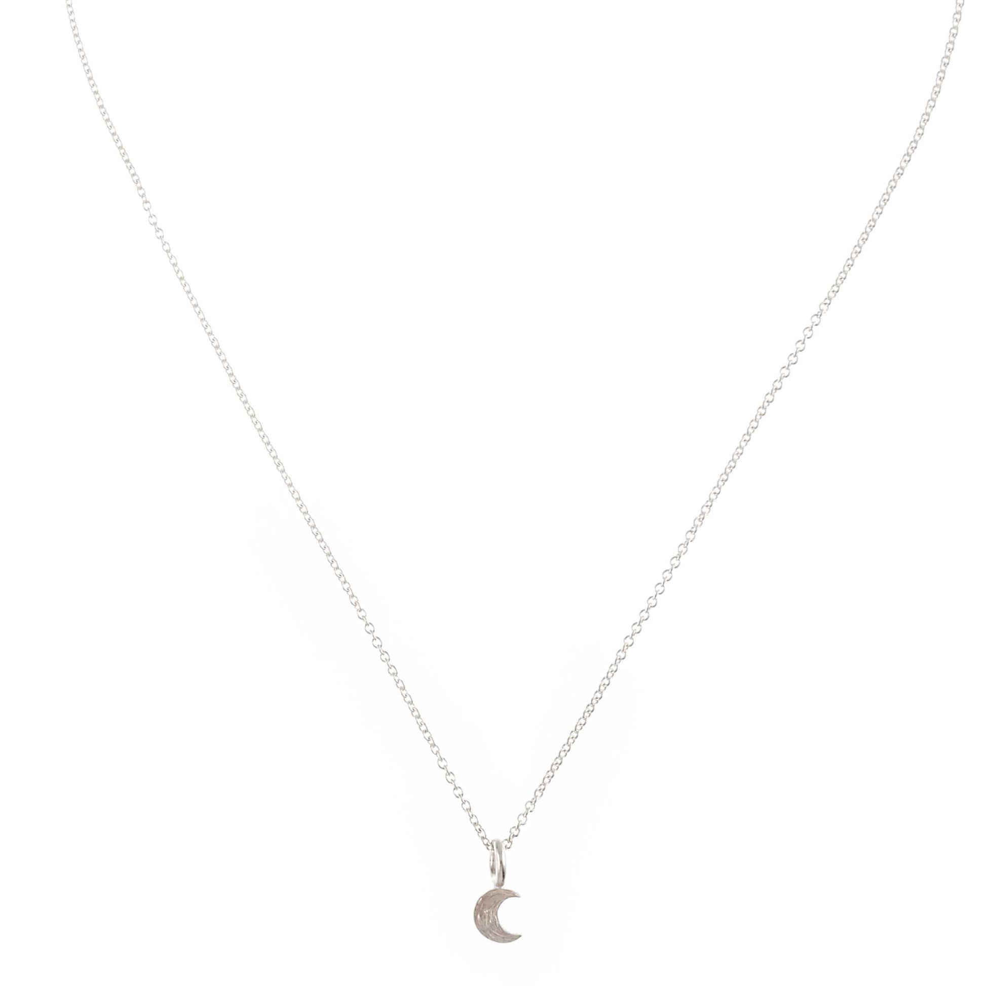 Small silver moon pendant for teens young girls handmade designer Scarlett Jewellery