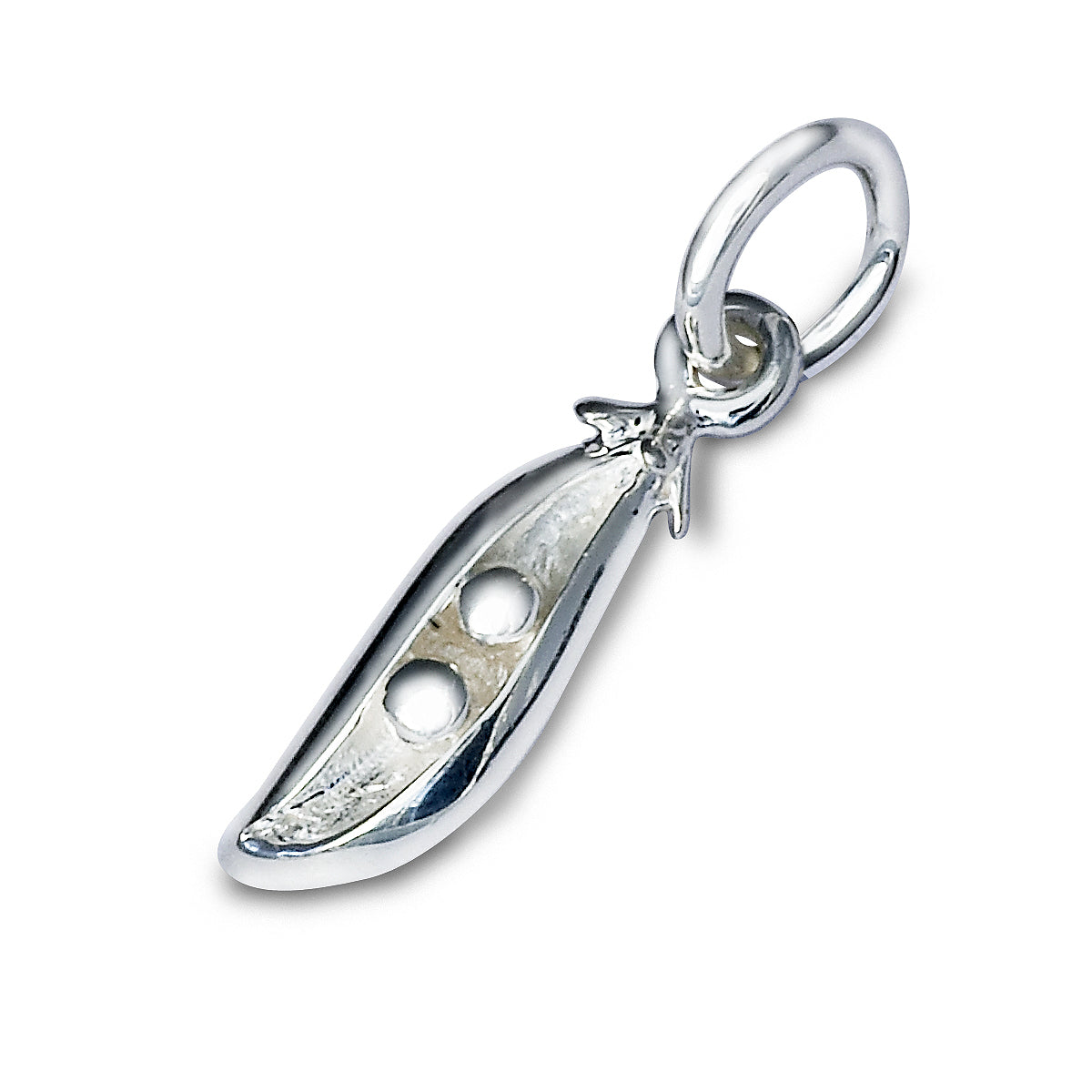Two Peas in A Pod Silver Charm - Charm For Sisters, Twins Best Friends Open Jump Ring / Silver