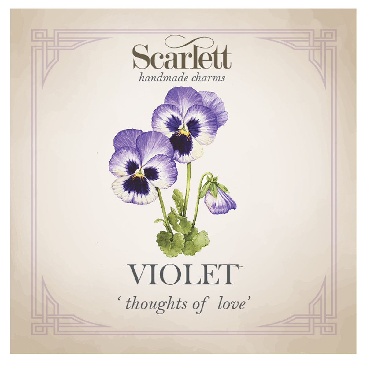 Violet Flower Silver Charm