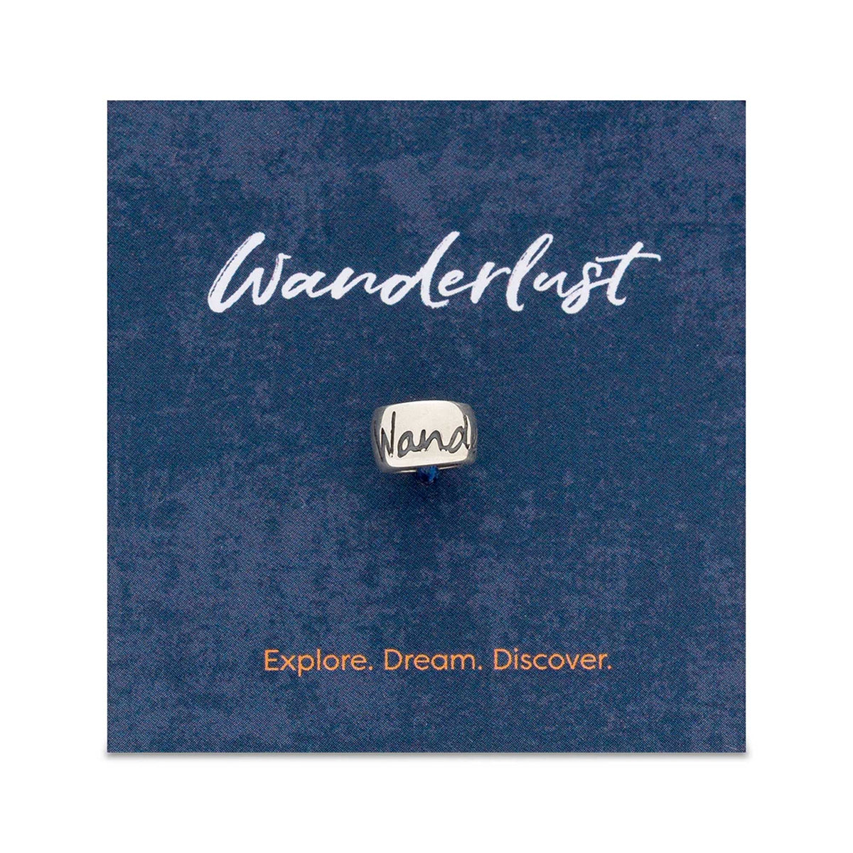 Wanderlust gift card with silver charm fits pandora going away travelling gift