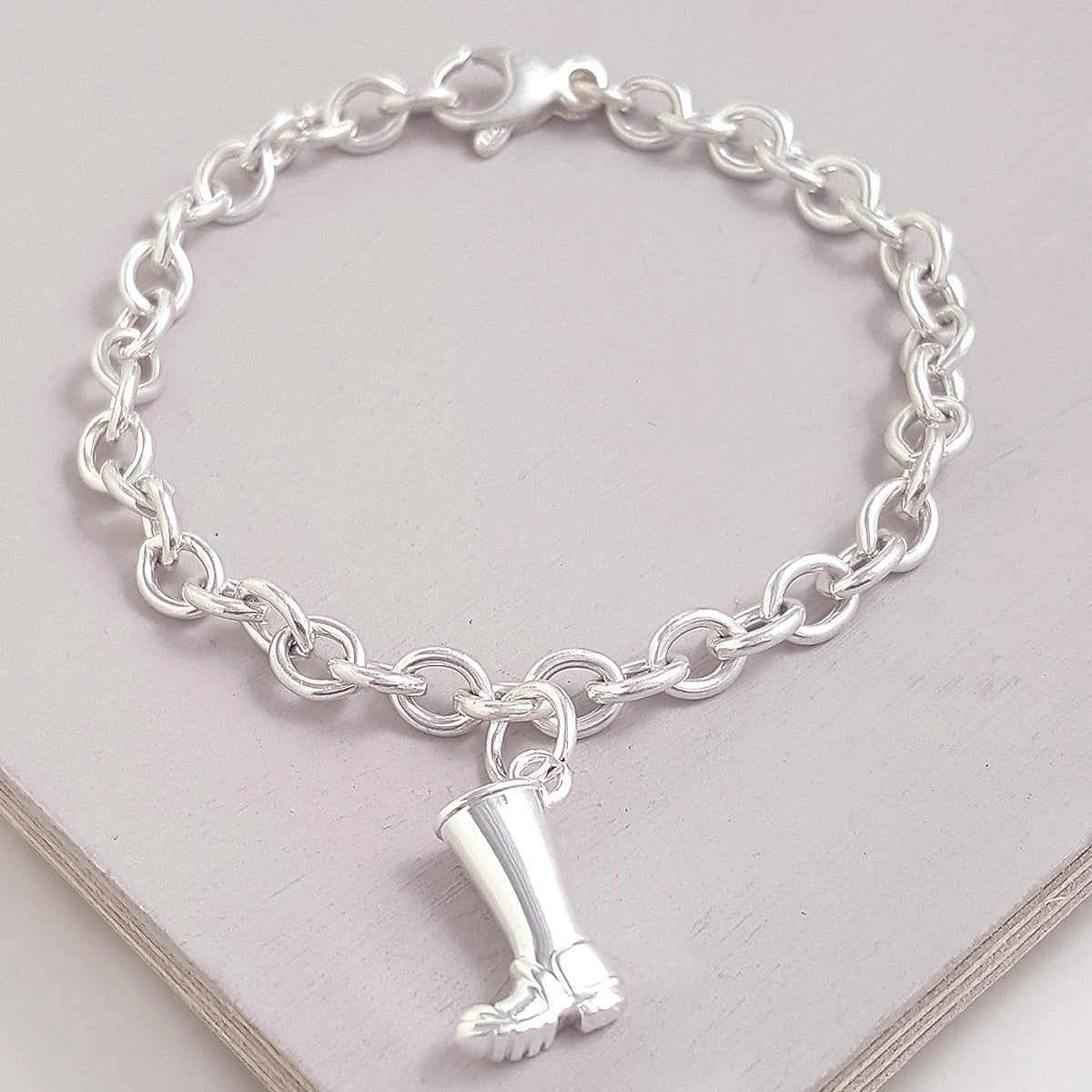 Welly Boot Silver Charm Bracelet