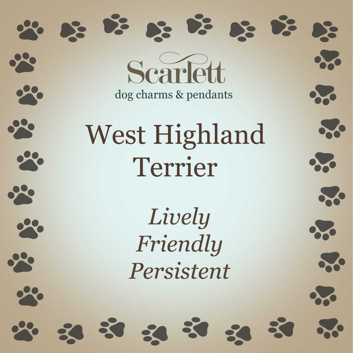 West Highland Terrier Silver Dog Charm
