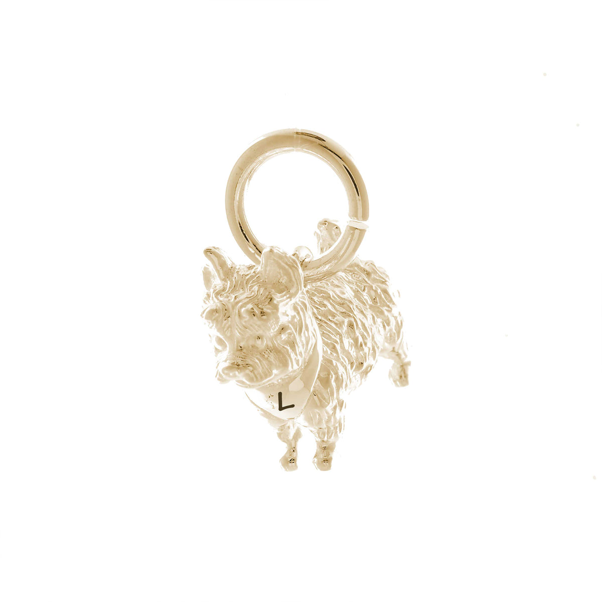 westie west highland terrier solid gold dog charm for necklace or bracelet scarlett jewellery