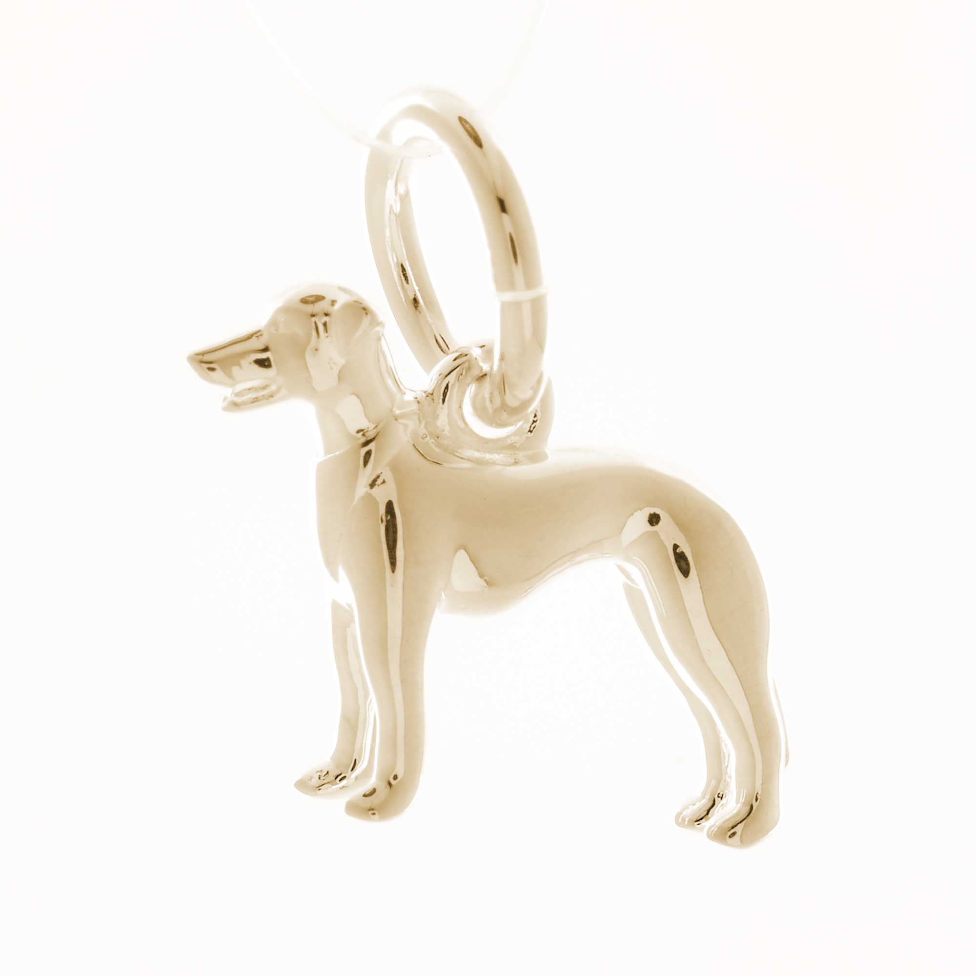 solid 9k 9 carat gold whippet greyhound dog charm scarlett jewellery Brighton UK