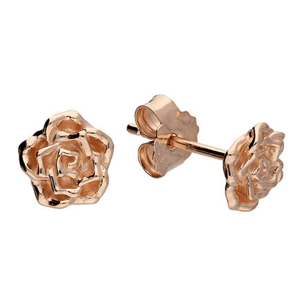 wild rose silver rose gold plated stud earrings scarlett jewellery UK