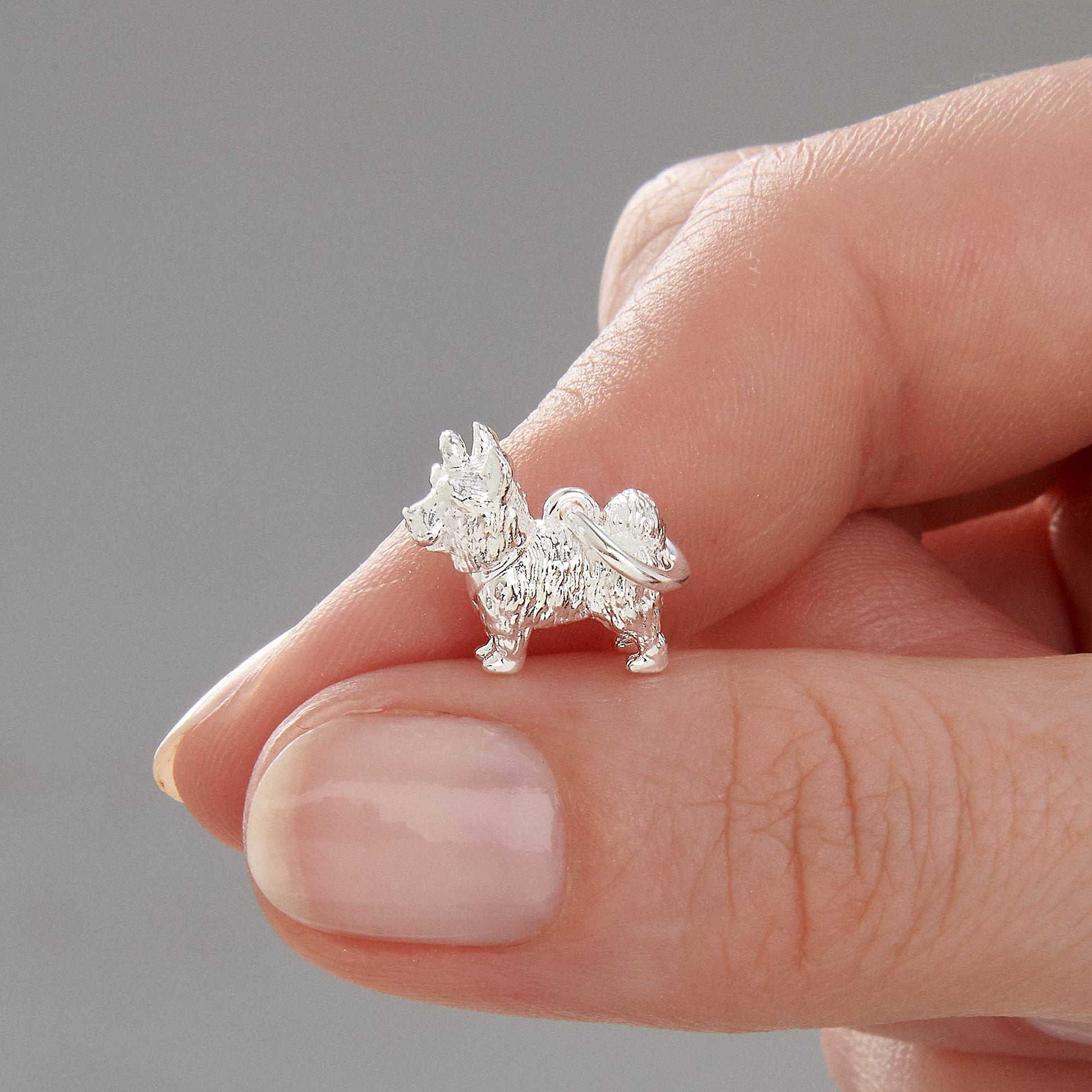 Yorkshire Terrier dog breed solid sterling silver dog charm for bracelet Scarlett Jewellery Ltd